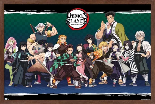 Vista 13 de Demon Slayer - Póster de pared alineado, 34 pulgadas de largo x 22.4 pulgadas de ancho, versión sin marco