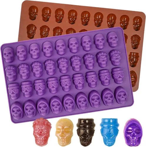 Vista 8 de Webake Moldes de silicona con 6 formas diferentes, molde de 36 cavidades para fondant de chocolate para cupcake, pretzle, cake pop, manualidades