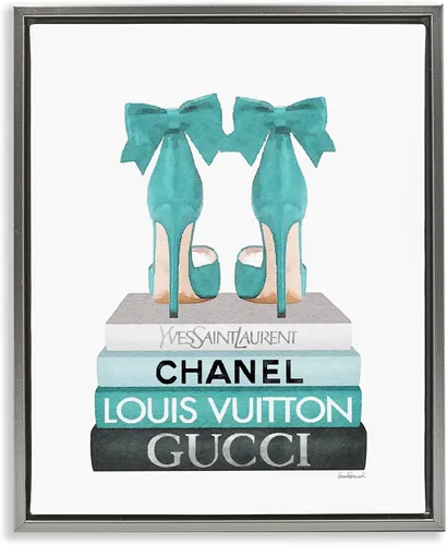 Vista 28 de Chic Shoes Glam Bookstack, 16 x 20 Inch Canvas in Floater Frame Stupell Industries · By Amanda Greenwood · Ready to hang · Fashion forward gift