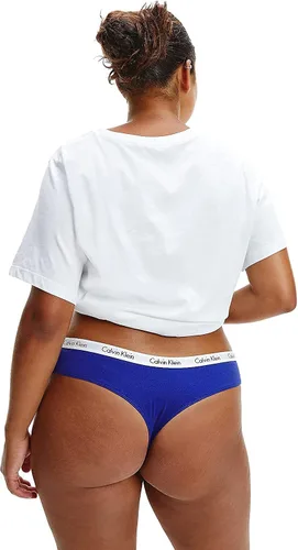 Vista 6 de Calvin Klein Tanga de algodón con logotipo para mujer, paquete múltiple, Multi