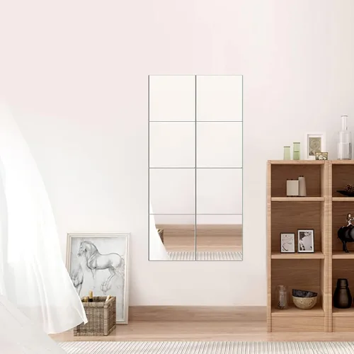 Vista 2 de HERCHR Hojas de espejo flexibles, 25 piezas de azulejos de espejo de plástico autoadhesivos, decoración de espejo cuadrado, calcomanías de pared