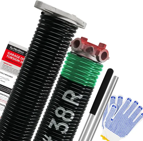 Vista 23 de Par de Resortes de Torsión para Puerta de Garaje de 1.75" Juego con Barras de Enrollado Antideslizantes y Guantes, Electroforesis de Alta Precisión