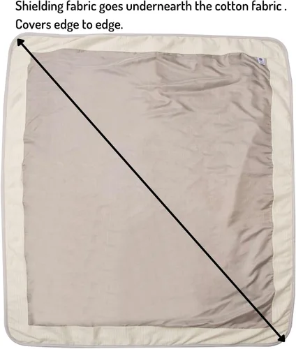 Vista 9 de Radia Smart® Bloqueo 5G, manta de bebé con protección EMF, protector de vientre para embarazo, capa exterior 100% algodón orgánico, grande 43 x 35
