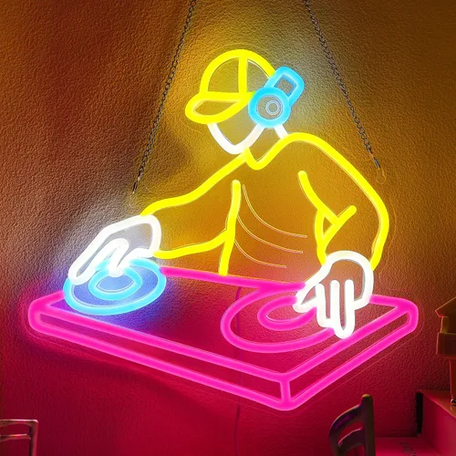 Vista 18 de CoolGift Mart Letrero de neón de guitarra bajo, luz LED regulable de guitarra bajo para decoración de habitación con alimentación USB, decoraciones