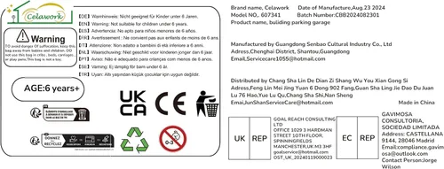 Vista 8 de Celawork Bloques de construcción para garaje, escaparate de 3 capas, garaje de estacionamiento de automóviles, compatible con coches de campeón