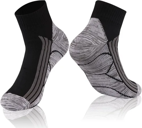 Vista 13 de RANDY SUN Waterproof Socks, Unisex Cycling/Hunting/Fishing/Running Ankle Socks 1&2 Pair 1 par de calcetines negros y grises.