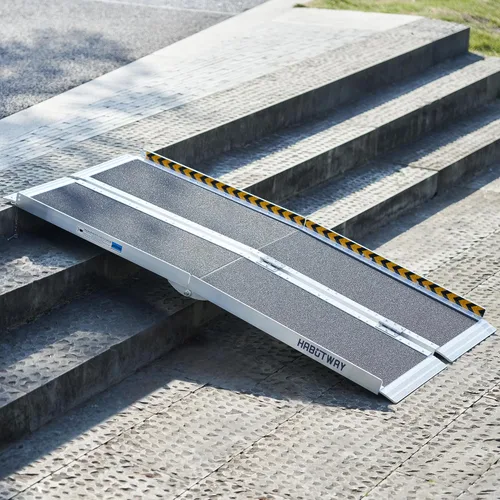 Vista 11 de HABUTWAY Rampas para sillas de ruedas de 3 pies para escalones del hogar, rampa portátil para sillas de ruedas con capacidad de hasta 800 libras