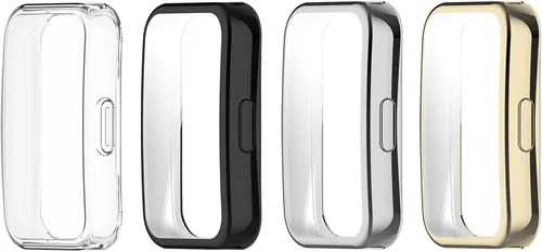 Vista 2 de Paquete de 4 fundas para reloj compatibles con Huawei Band 8, protector de pantalla para reloj inteligente, película protectora de TPU suave