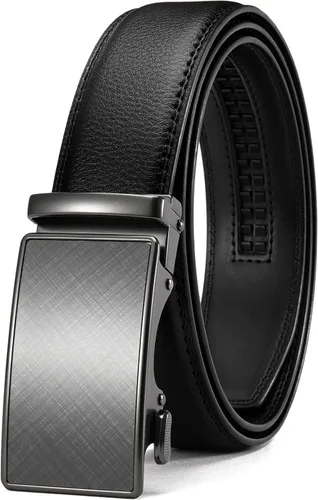 Vista 25 de CHAOREN - Cinturón para hombre - Cinturón de trinquete de cuero de 1 3/8 pulgadas para pantalones de vestir - Cinturón micro ajustable que se adapta