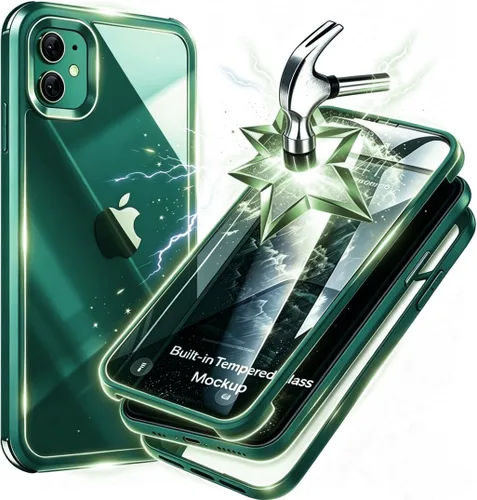 Vista 24 de Funda para iPhone 11 con protector de pantalla [vidrio templado 9H integrado], protección de cuerpo completo 360 de doble capa protectora