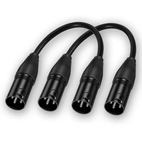 Vista 10 de Seefeeful - Paquete de 2 cables de audio equilibrados XLR hembra a hembra, cables de micrófono de 3 pines, cobre sin oxígeno (OFC), cables de Cable