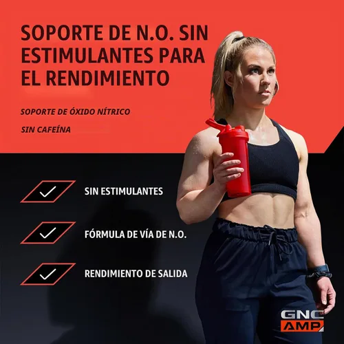 Vista 2 de GNC AMP Ultra Nox, soporta resistencia y rendimiento, sin estimulaciones