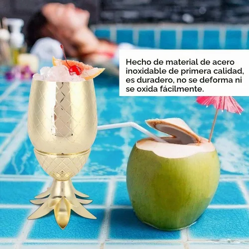 Vista 5 de Coctelera Acero Inoxidable Chapado en Oro 13.40 oz