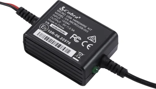 Vista 2 de Cobra Kit de cable micro USB de 2.5 A para cámaras de tablero de la serie SC, cable de 15 pies, permite el modo de estacionamiento y funciones
