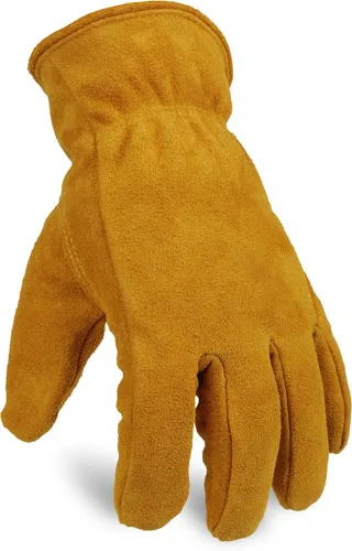 Vista 15 de OZERO 2 pares de guantes de trabajo de cuero de invierno para clima frío al aire libre: guantes cálidos con aislamiento térmico para hombres