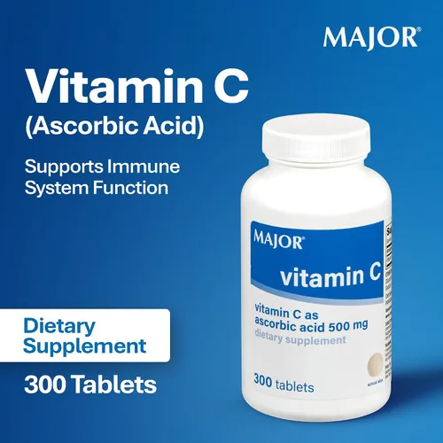 Vista 4 de MAJOR Vitamina C-500 mg de ácido ascórbico - Nueva fórmula - Tabletas de vitamina C - Suplemento dietético - 300 unidades (1 paquete)