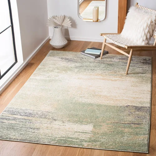Vista 24 de SAFAVIEH Colección Adirondack Alfombra de Pasillo - 2'1" x 6', Marfil y Salvia, Diseño Abstracto Moderno, No Desprende Pelusa y Fácil Cuidado, Ideal