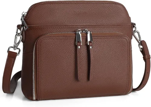 Vista 14 de befen - Bolsos cruzados de cuero genuino para mujer, bolso pequeño cruzado para el hombro con billetera RFID incorporada