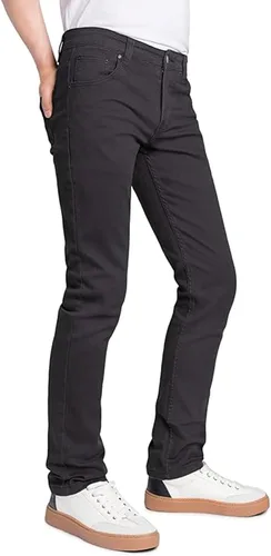 Vista 3 de TEGIAS Jeans de Cuadros Elásticos de Ajuste Ceñido para Hombre, Comodidad Clásica, Ajuste Regular