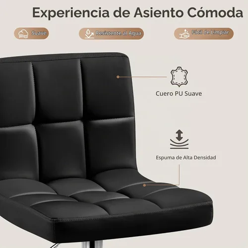 Vista 6 de Yaheetech Taburete de bar individual ajustable altura de mostrador Taburete