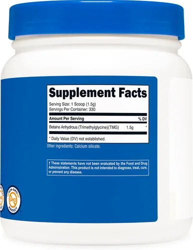 Vista 5 de Nutricost Betaína Anhidra Trimetilglicina (TMG) Polvo 500G (2 Botellas)