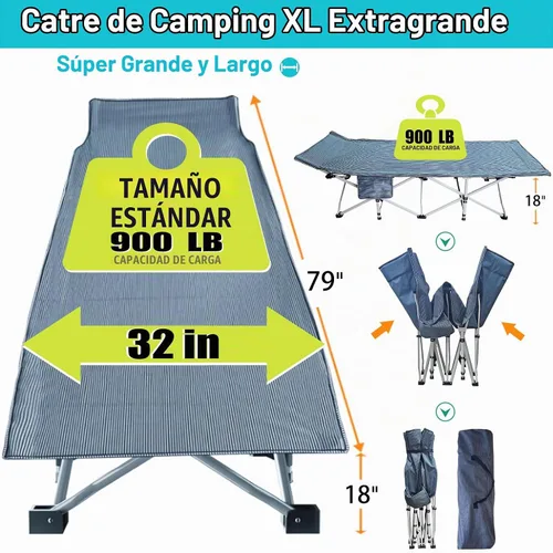 Vista 5 de Paquete de 2 catres de gran tamaño, catre de camping con colchón