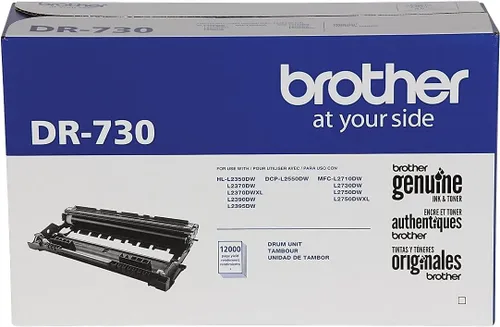 Vista 3 de Unidad de tambor original Brother DR730, integración sin costuras, rendimiento de hasta 12,000 páginas, negro (unidad de tambor, no tóner)