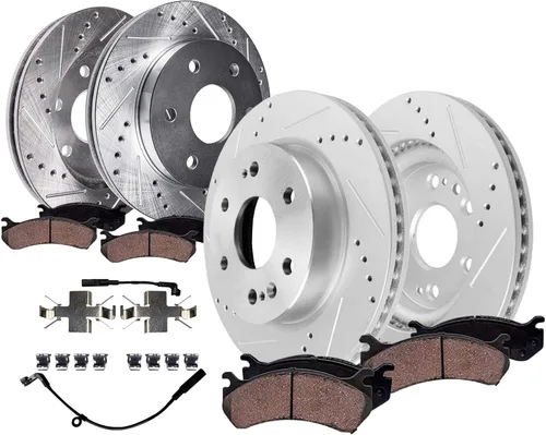Vista 32 de Detroit Axle - Kit de frenos delanteros para Toyota 2007-2016 Tundra, 2008-2016 Sequoia, Pastillas de freno cerámicos para pinza de freno de disco