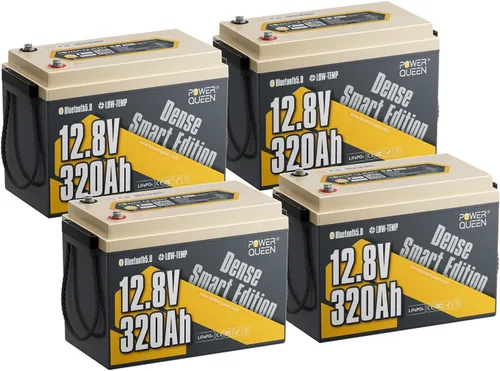 Vista 19 de Power Queen - Batería de litio LiFePO4 de 12 V/100 Ah con Bluetooth, batería de ciclo profundo de corte de baja temperatura con BMS de 100 A, 1280