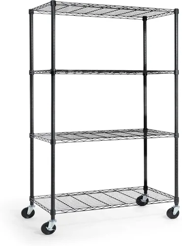 Vista 15 de CAPHAUS Estantería de alambre de grado comercial NSF con ruedas, patas niveladoras y forros, estante de metal para almacenamiento, 36 x 18 x 76, 5