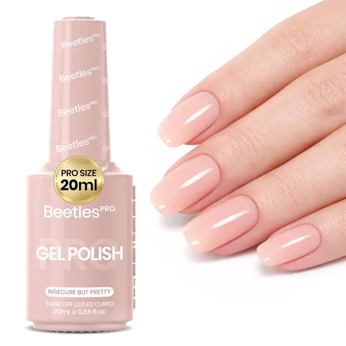 Vista 24 de Beetles PRO - Esmalte de gel blanco, color blanco de 0.7 fl oz A - Creme White Ansiedad de calma
