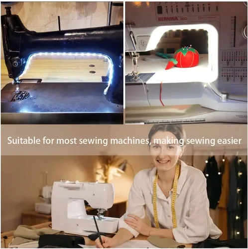 Vista 5 de Tira de luz para máquina de coser, tira de luz LED adhesiva de 11.8 pulgadas, tira de luz decorativa regulable de varios niveles, lámpara de costura