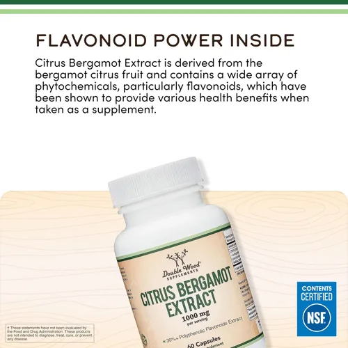 Vista 4 de Suplemento de Bergamota Cítrico, 1000mg, 60 Cápsulas - Apoya niveles saludables de colesterol y triglicéridos - Dosis de 1,000mg