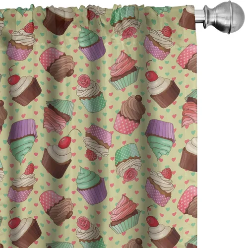 Vista 42 de Ambesonne - Paquete de cortinas de ventana de invierno de 2 unidades, cristales ornamentales de hielo con tiempo frío de enero abstracto, juego
