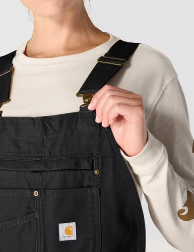 Vista 4 de Carhartt Overol con peto aislado de pato lavado de ajuste relajado para mujer Negro