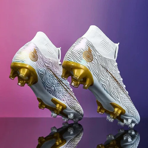 Vista 5 de Maylrvjv Zapatos de fútbol para hombre, botas de fútbol para niños grandes, transpirables, ligeros, para exteriores, interiores, profesionales