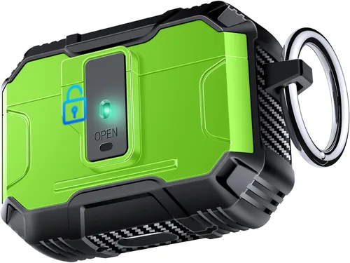 Vista 29 de Amoured AutoPOP - Funda para AirPods Pro de 1ª generación con cerradura y llavero, protección resistente de 360° y mecanismo de apertura de 1 clic