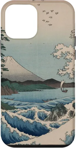 Vista 12 de Funda de pintura japonesa para iPhone 15 con diseño de ondas tradicionales japonesas