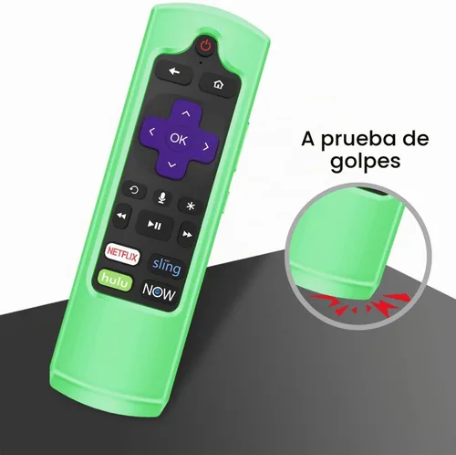 Vista 8 de CaseBot Funda de silicona para control remoto Roku Voice RCA1R/RCAL7R Verde que brilla en la oscuridad