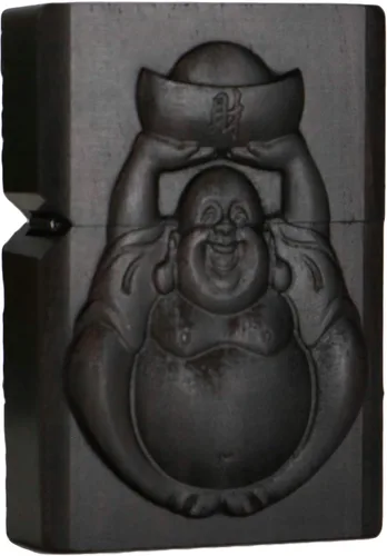 Vista 36 de Carcasa exterior de encendedor tallado en madera negra de ébano natural para kit de inserción Zippo (1000 brazos Avalokiteshvara de la diosa 3#)