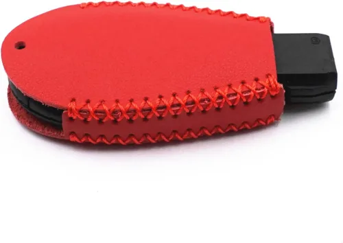 Vista 7 de Funda de cuero inteligente con 4 botones para llavero Chrysler 300 Dodge Durango Challenger Journey Charger Grand Caravan (rojo), Rojo