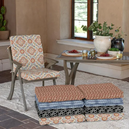 Vista 7 de ARDEN - Cojín para silla de comedor al aire libre, 20 x 20 pulgadas, resistente a la intemperie, a la lluvia y a la decoloración, cojín de patio