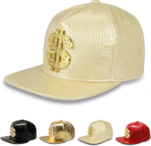 Vista 4 de Hip Hop HatFlat-Brimmed HatRock CapAdjustable Snapback Hat for Men and Women