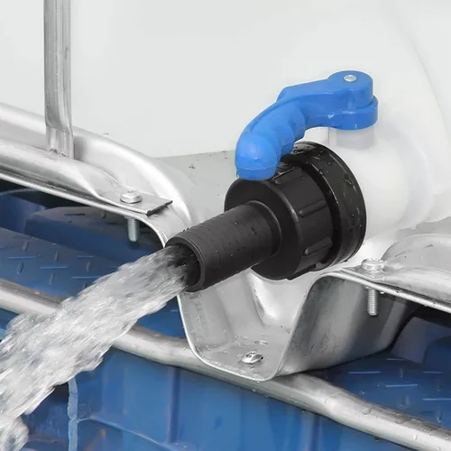 Vista 5 de Juego de 2 adaptadores DN50 IBC para válvula de mariposa para tanque de mano, adaptador de interruptor de contenedor de tanque de agua de drenaje