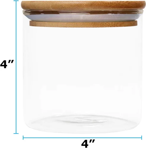 Vista 3 de Blue Donuts Contenedores de almacenamiento de alimentos de 16 onzas con tapas herméticas, recipientes de cocina de vidrio, recipientes de vidrio