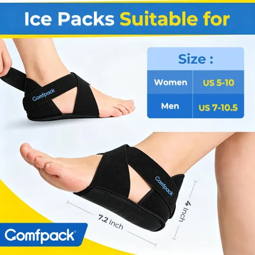 Vista 9 de Comfpack Plantar Fasciitis Relief Ice Pack with Full Heel Sole Gel Coverage