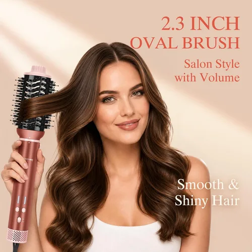 Vista 6 de MaxAir 2.0 7 in 1 Auto Dual Voltage Hair Dryer Brush Blow Dryer Brush Set Amber
