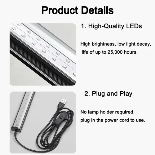 Vista 11 de Barra de luz negra, alimentada por USB de 1 pie, para decoración de Lámpara negra UV para tapiz fluorescente, pintura corporal, Halloween, Navidad