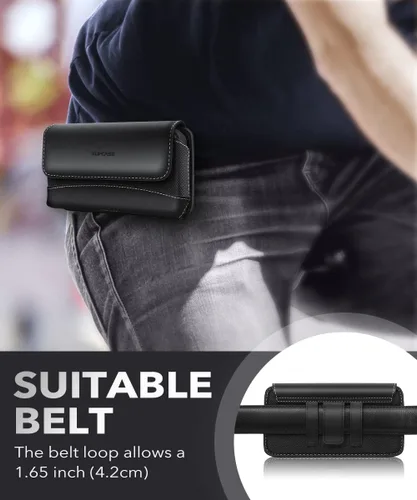 Vista 7 de SUPCASE Funda para Galaxy Z Fold 6 con clip para cinturón, protección contra caídas de grado militar, funda de piel resistente al desgaste para Z