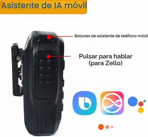 Vista 4 de HYS Micrófono Bluetooth para la aplicación Zello, micrófono inalámbrico con PTT - IP66 impermeable, carga tipo C, batería de 1000 mAh, tiempo